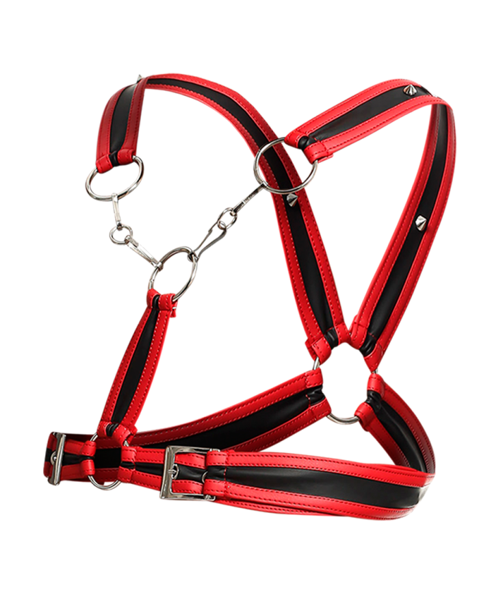 Dngeon Cross Chain Harness By Mob Red