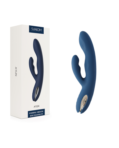 Vibrador de Doble Estimulación Aylin Azul Oscuro By Svakom