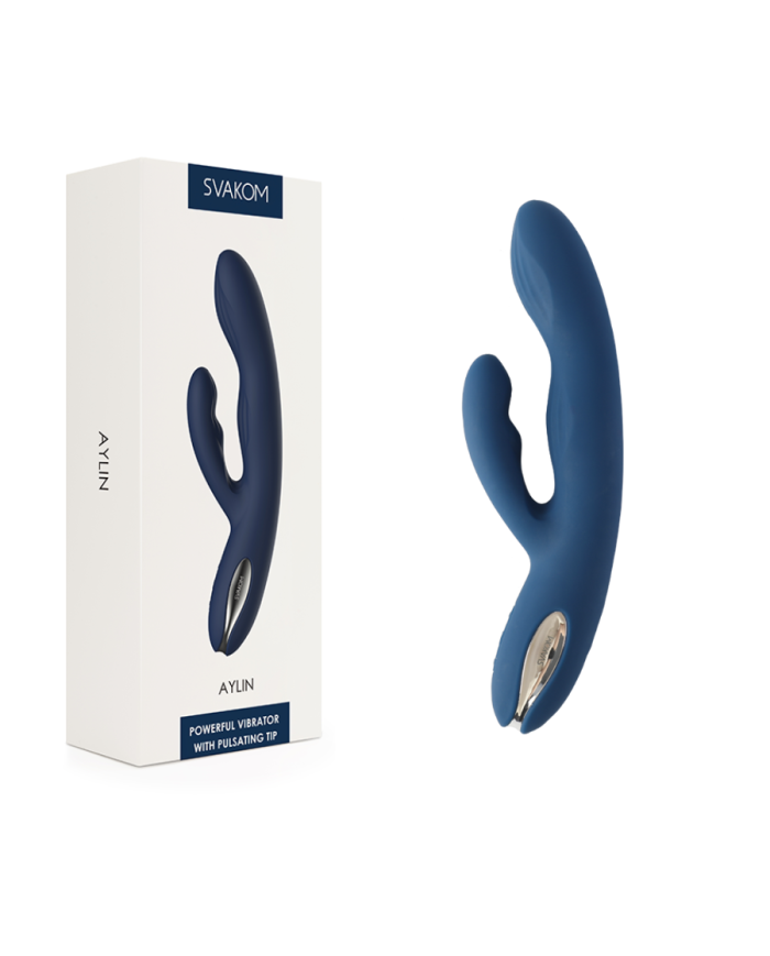 Vibrador de Doble Estimulación Aylin Azul Oscuro By Svakom