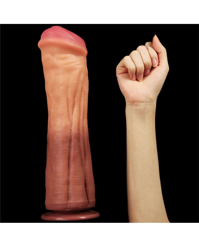 Dildo Silicome 12'' Dual Layered Platinum