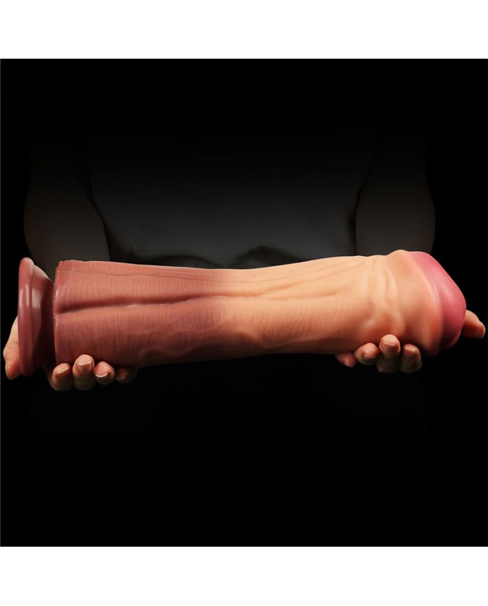 Dildo Silicome 12'' Dual Layered Platinum