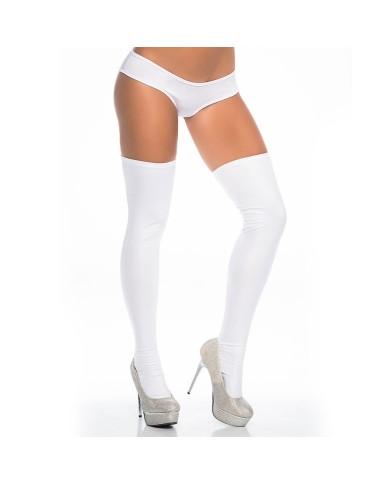 Medias Liguero Efecto Cuero Blanco