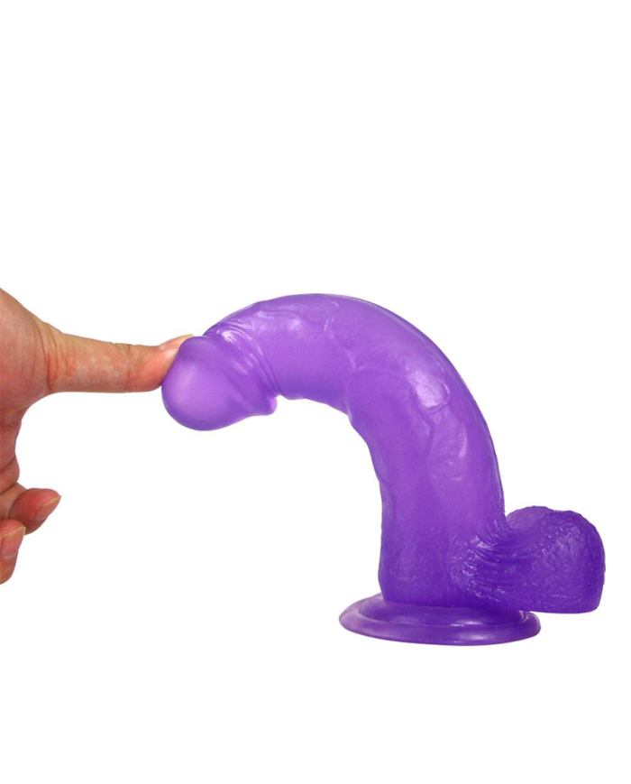 Dildo Jelly Studs Crystal  8'' Large Purple