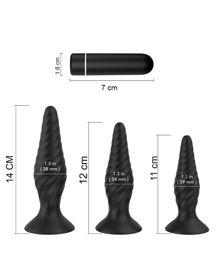 Kit Plugs Anales Vibración Creams Kit Plugs Anales Vibración Creams