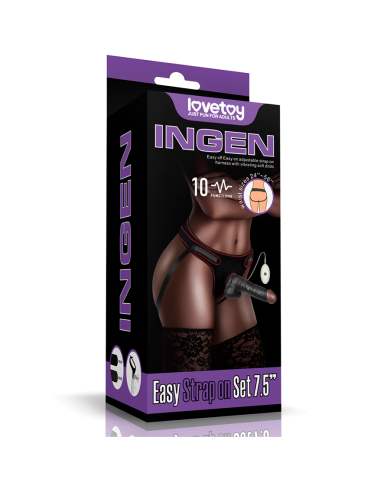 Arnés con Vibración Easy Strapon Set 7.5'' Black