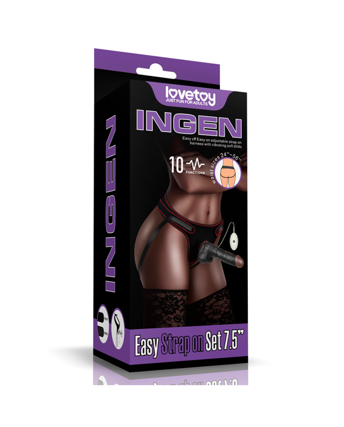 Arnés con Vibración Easy Strapon Set 7.5'' Black