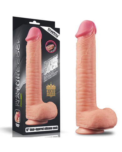 Dildo Silicones 12" Dual Layered Platinum Cock