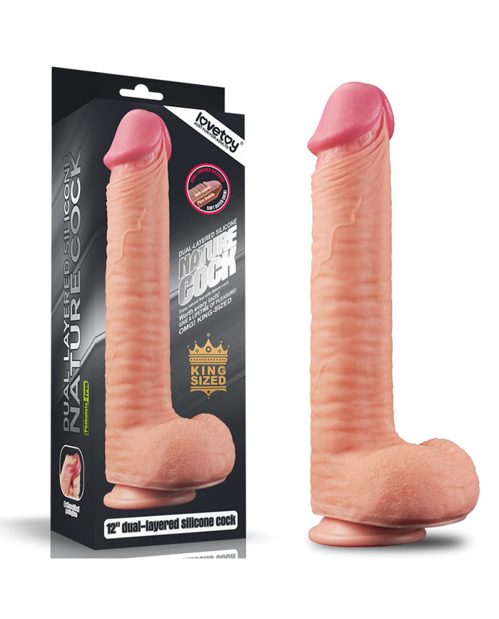 Dildo Silicones 12" Dual Layered Platinum Cock