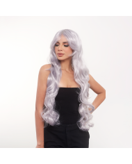 Peluca Nicol Rizada Plata 80 Cms