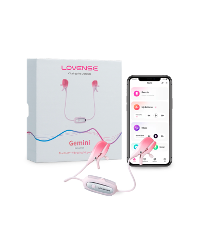 Pinzas para Pezones Vibradoras Gemini Controladas por APP Global By Lovense