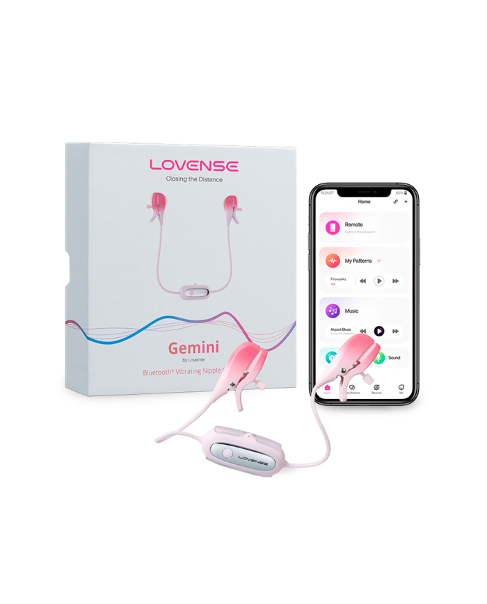 Pinzas para Pezones Vibradoras Gemini Controladas por APP Global By Lovense