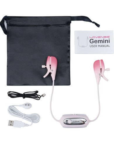 Pinzas para Pezones Vibradoras Gemini Controladas por APP Global By Lovense