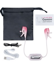 Pinzas para Pezones Vibradoras Gemini Controladas por APP Global By Lovense