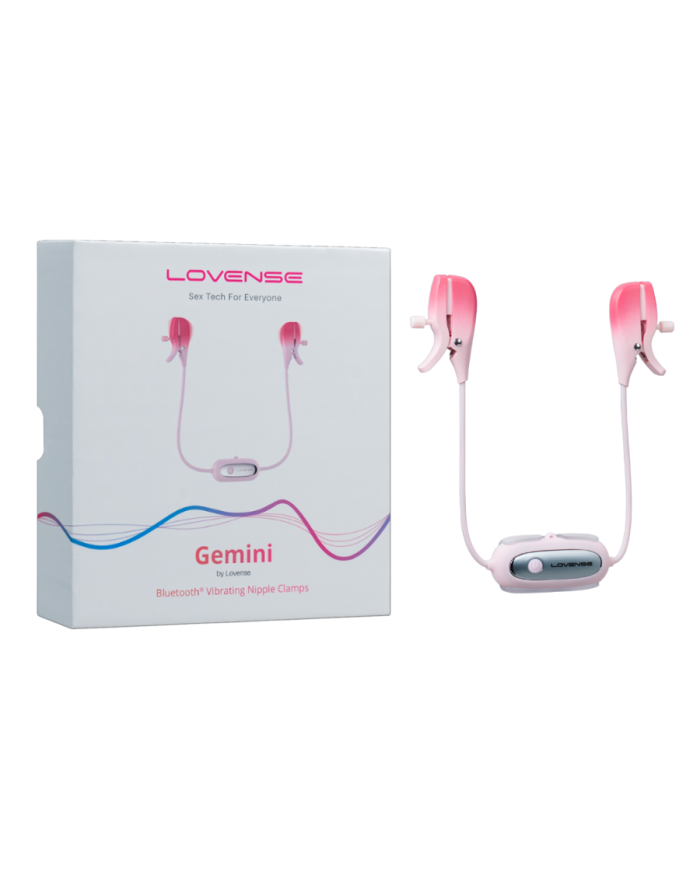 Pinzas para Pezones Vibradoras Gemini Controladas por APP Global By Lovense