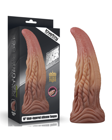 Dildo 10" Dual Layered Tongue