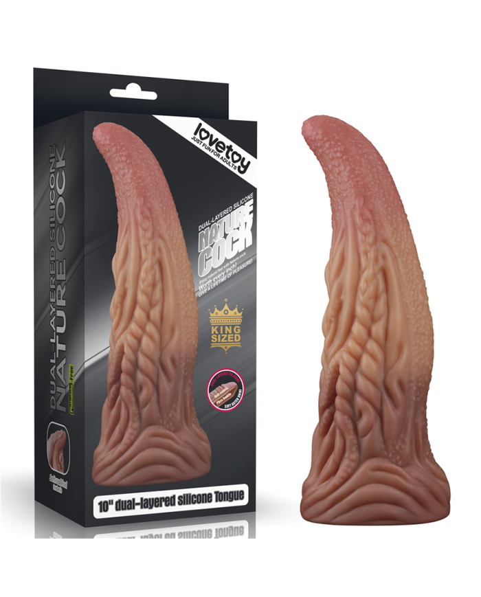 Dildo 10" Dual Layered Tongue