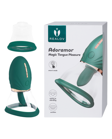 Estimulador y Succionador Clitorial Realov Adoramor Green