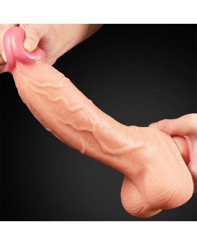 Dildo Realista 10" Dual Layer Platinum Silicone Cock