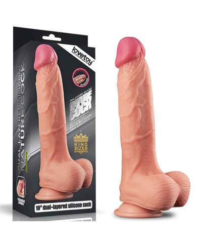 Dildo Realista 10" Dual Layer Platinum Silicone Cock