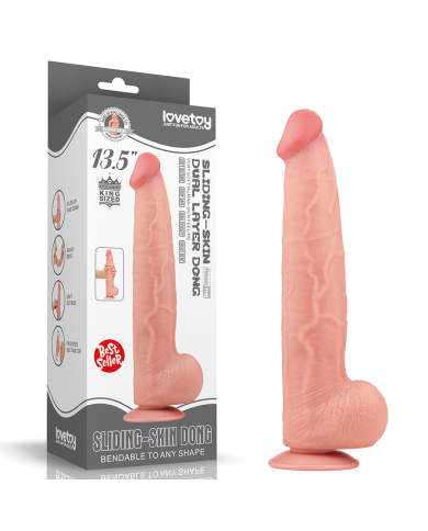 13.5'' King Sized Sliding Skin Dual Layer Dong Flesh