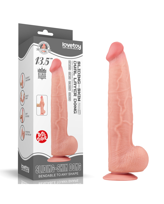 13.5'' King Sized Sliding Skin Dual Layer Dong Flesh