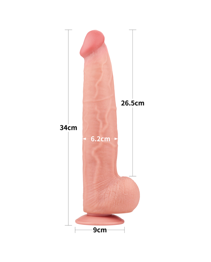 13.5'' King Sized Sliding Skin Dual Layer Dong Flesh
