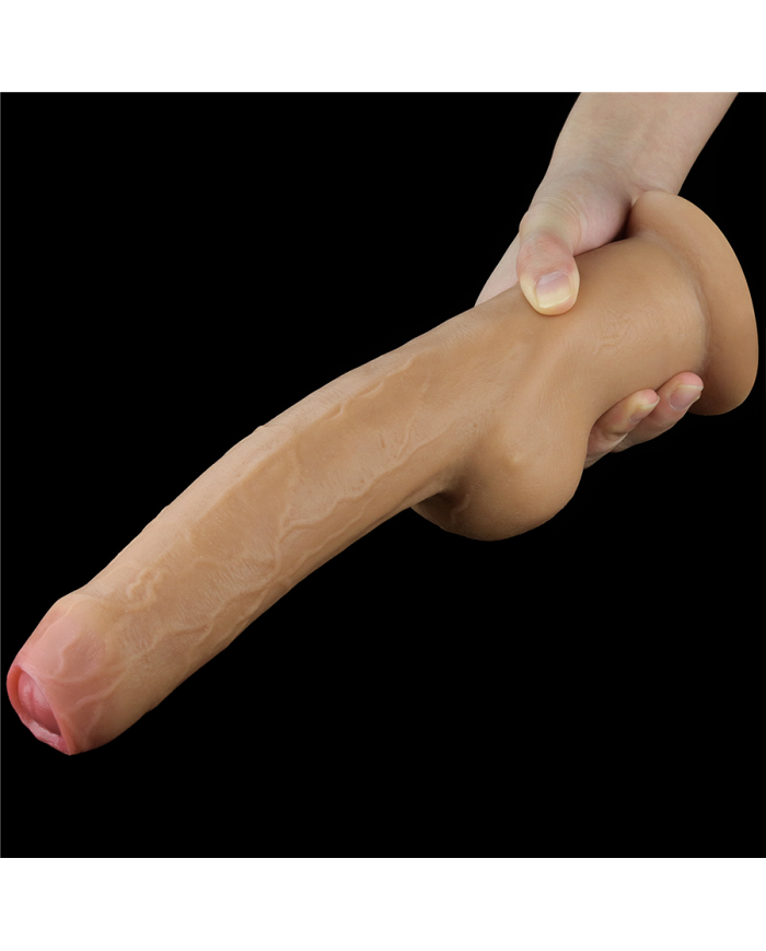Dildo Realista 11'' Dual Layered Handle Cock