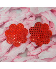 Nipple Red Flower Sequin