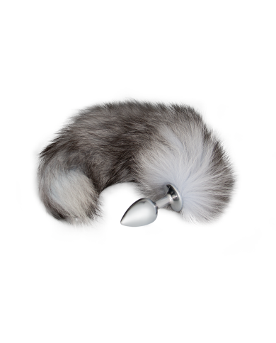 Plug Anal Gray And White Fox