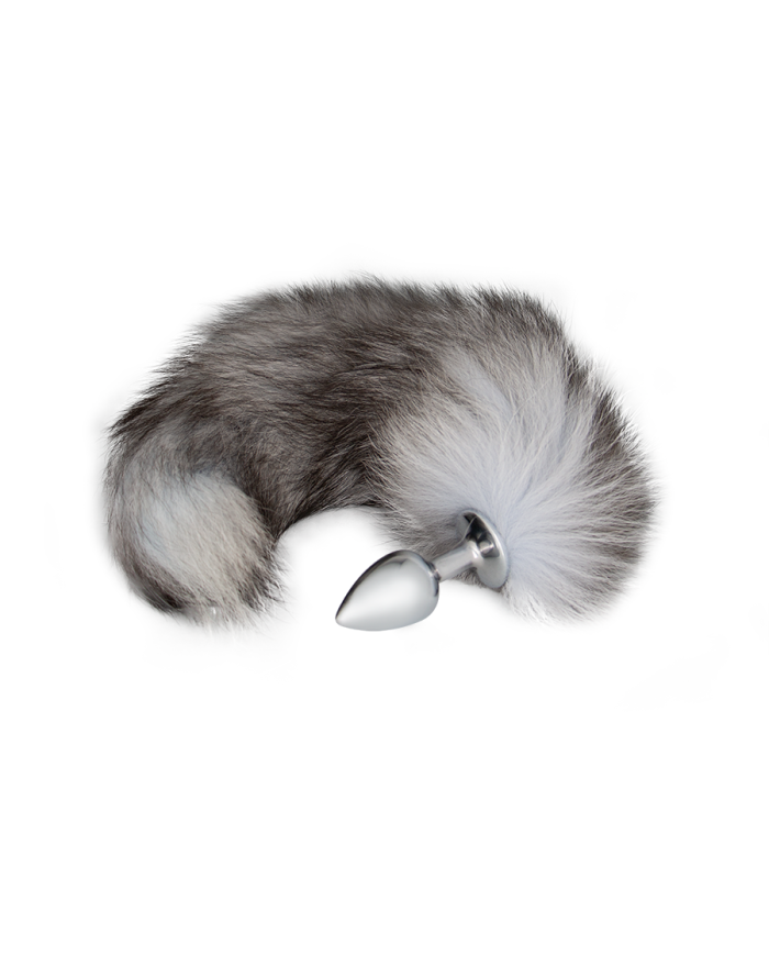 Plug Anal Gray And White Fox