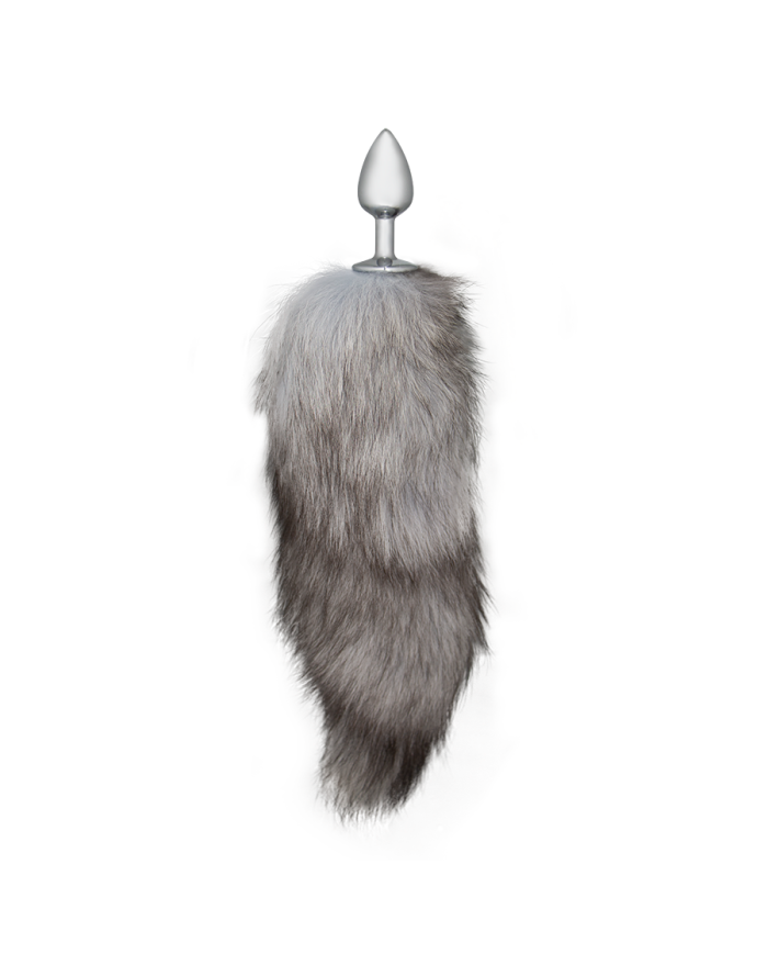 Plug Anal Gray And White Fox