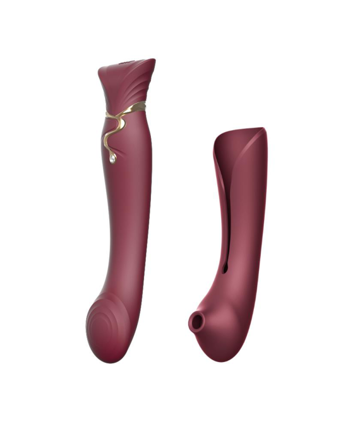 Set Vibrador de Lujo Queen Wine Red Controlado por APP Bluetooth by ZALO