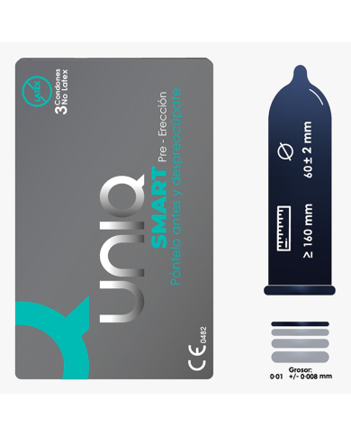 Condón Uniq Smart Pre Erección x 3 Unidades Condón Uniq Smart Pre Erección x 3 Unidades