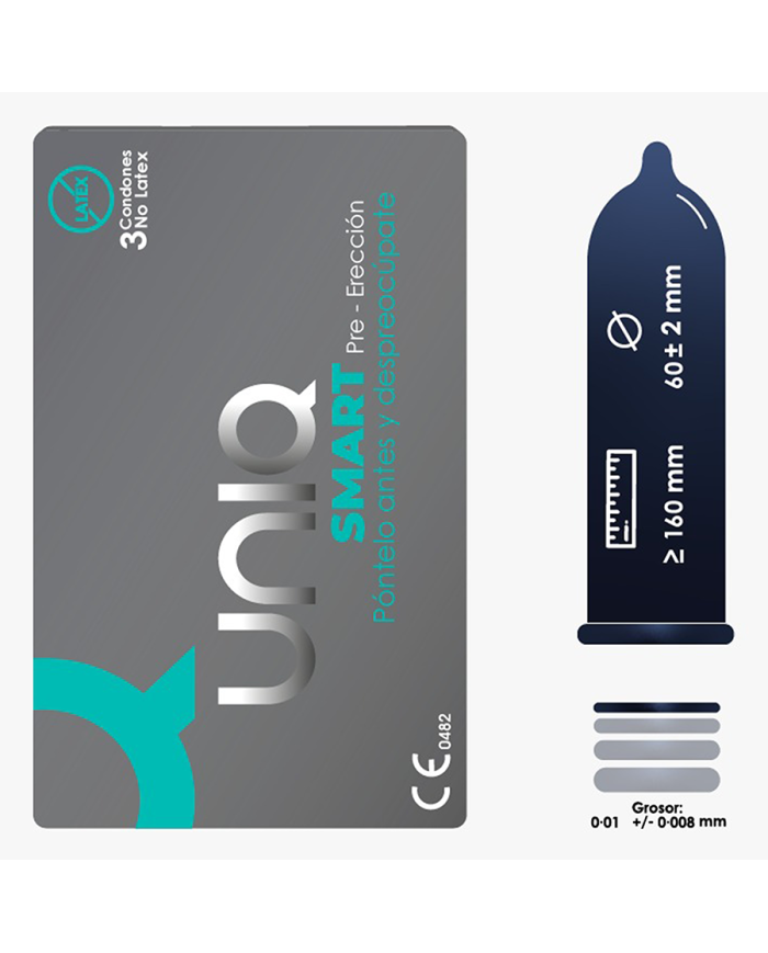Condón Uniq Smart Pre Erección x 3 Unidades Condón Uniq Smart Pre Erección x 3 Unidades