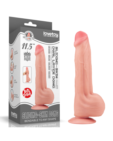 11.5'' King Sized Sliding Skin Dual Layer Dong Flesh