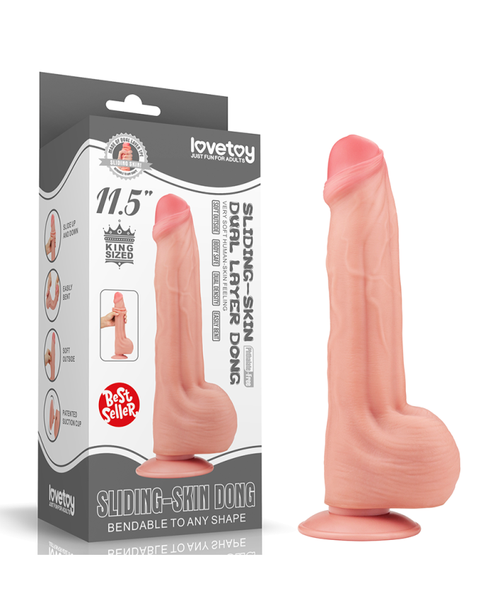 11.5'' King Sized Sliding Skin Dual Layer Dong Flesh