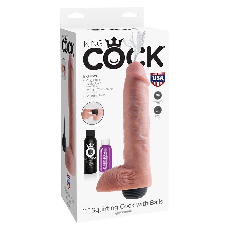 KING COCK - PENE REALISTICO EYACULADOR NATURAL 27.94 CM