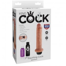 KING COCK - DILDO SQUIRTING 17.8 CM NATURAL