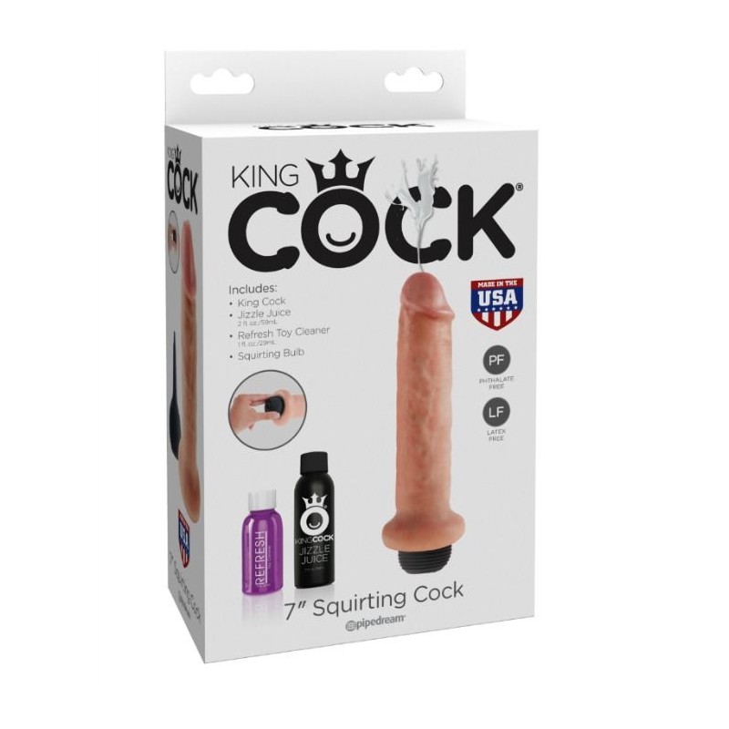 KING COCK - DILDO SQUIRTING 17.8 CM NATURAL