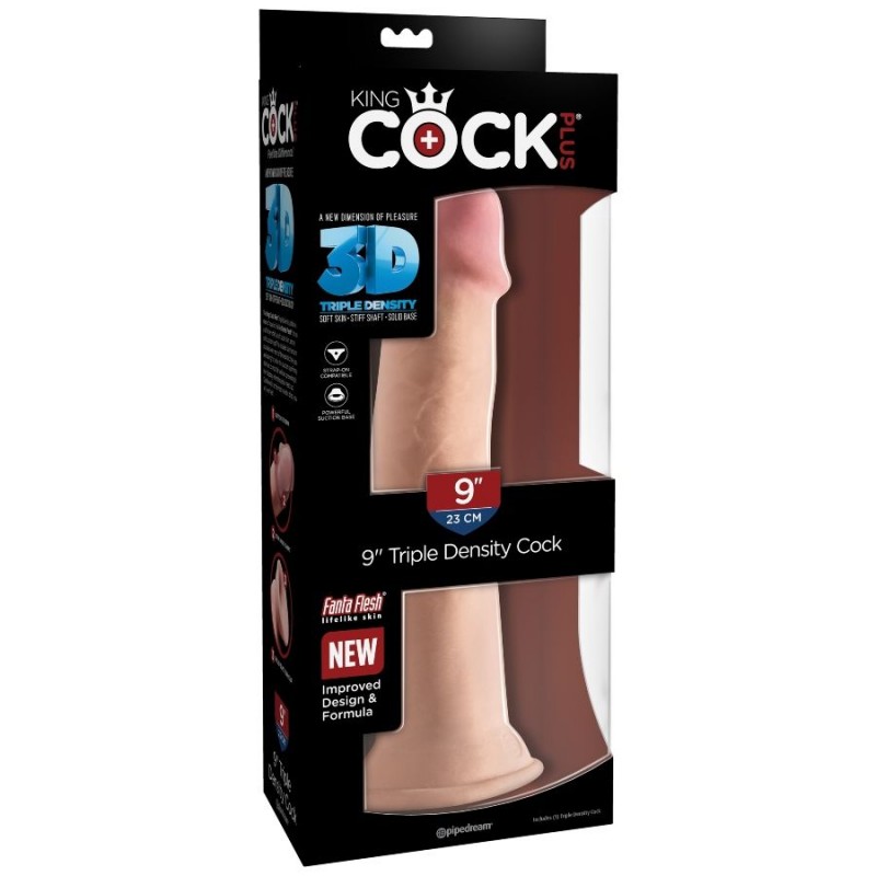 KING COCK - DILDO TRIPLE DENSIDAD 23 CM