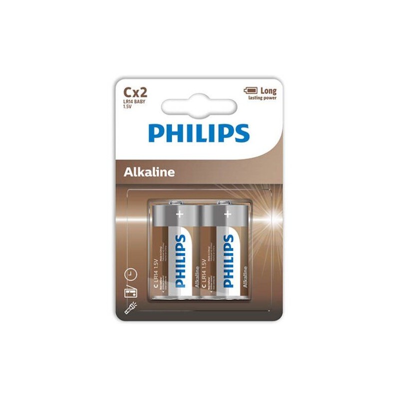 PHILIPS - ALKALINE PILA C LR14 BLISTER*2