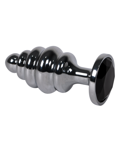 Plug Anal Drill Gema negra Talla L