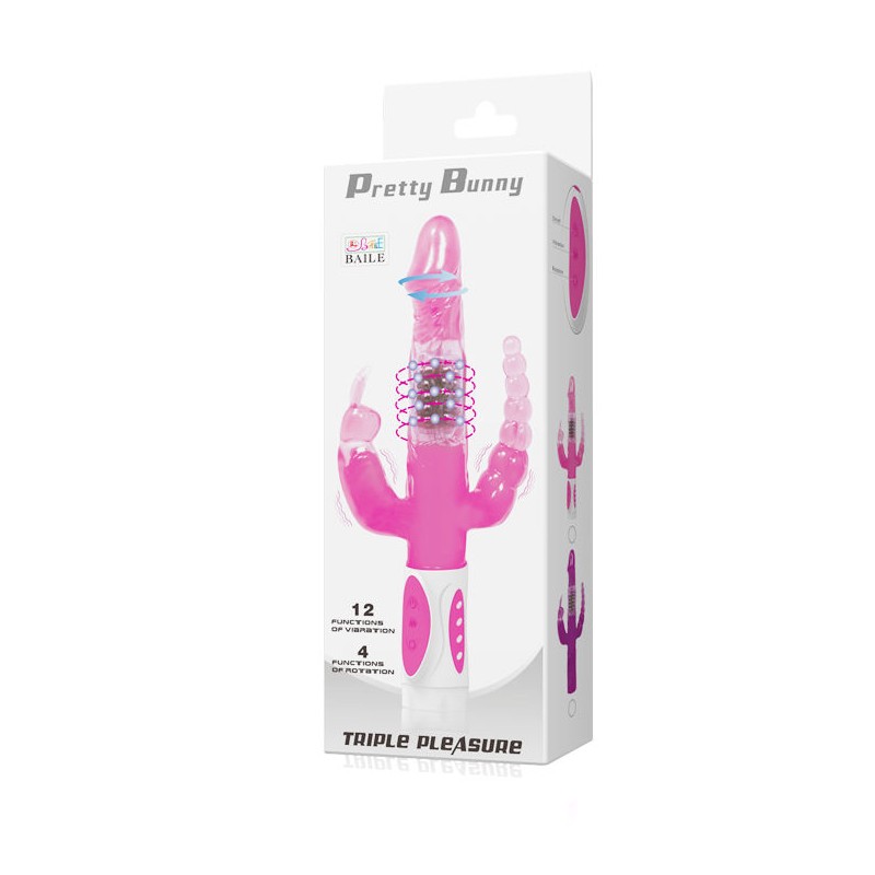 BAILE - PRETTY BUNNY TRIPLE VIBRADOR ROTADOR