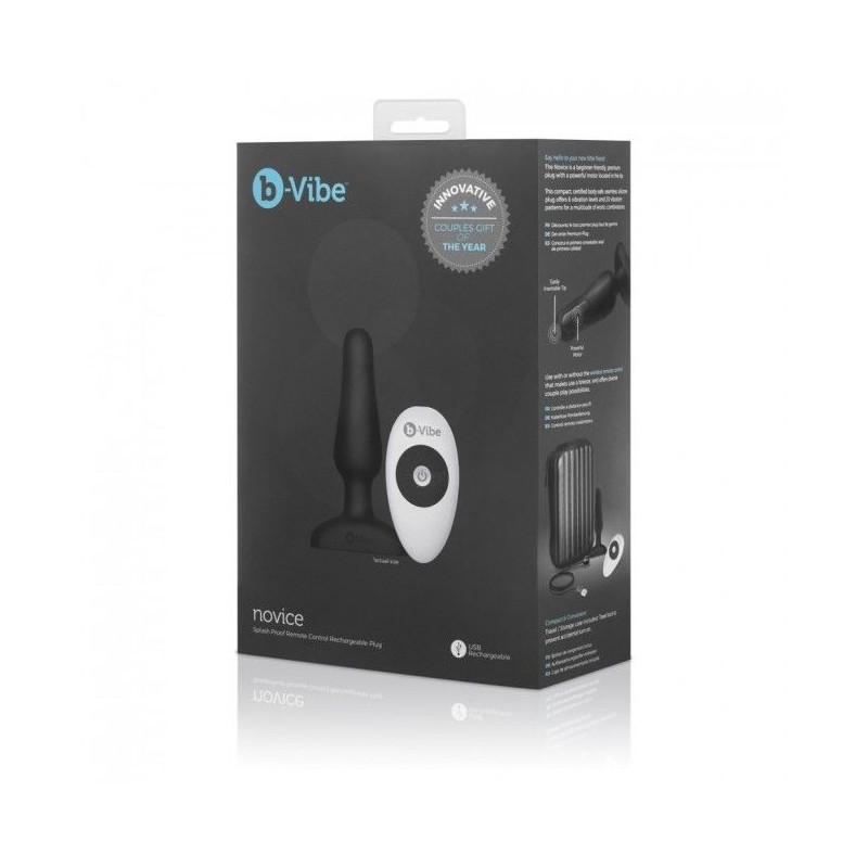 B-VIBE - NOVICE CONTROL REMOTO ANAL PLUG NEGRO