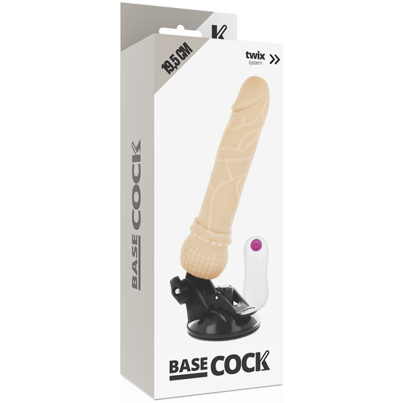 BASECOCK - VIBRADOR REALISTICO CONTROL REMOTO NATURAL 19.5 CM -O- 4 CM