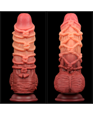 9.5'' Dual layered Platinum Silicone Cock with Rope