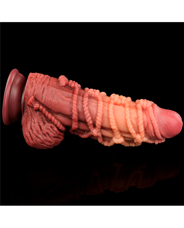 9.5'' Dual layered Platinum Silicone Cock with Rope