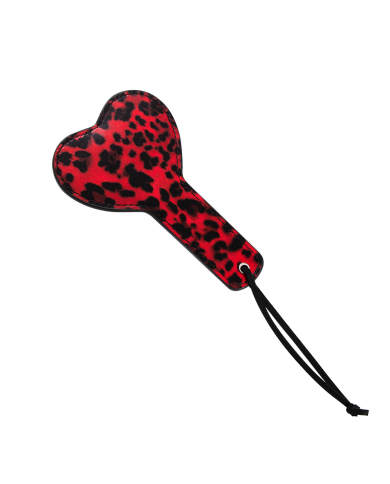 Paleta De Nalgadas Corazón Leopardo Rojo