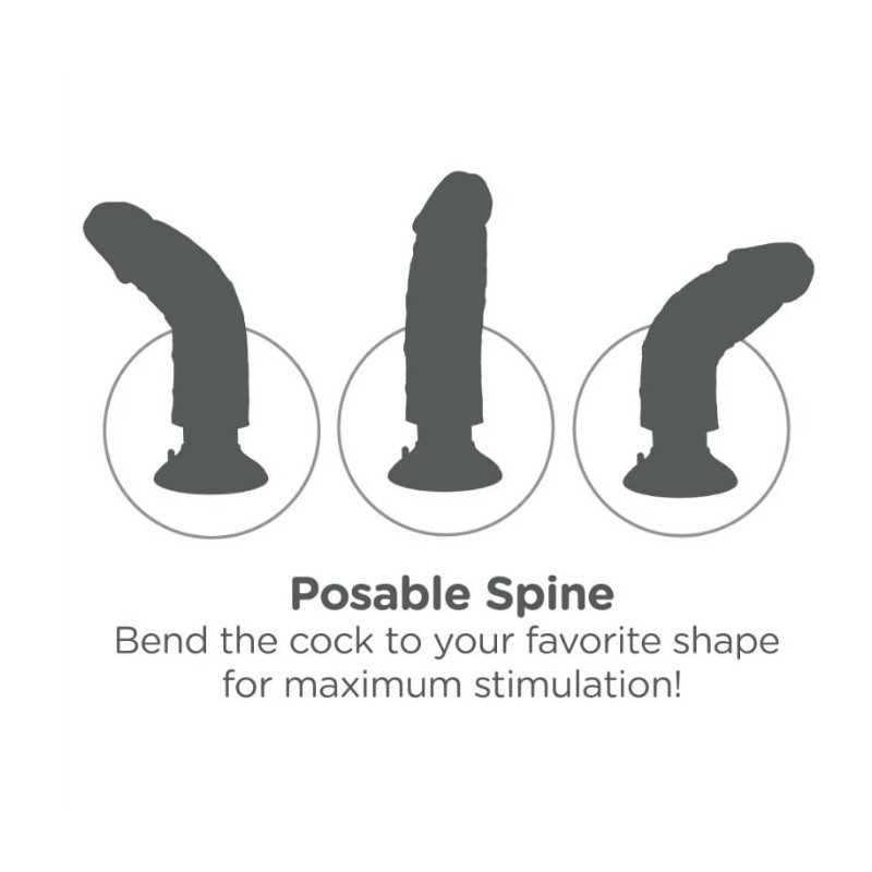 KING COCK - DILDO VIBRADOR CON TESTICULOS 17.78 CM NATURAL