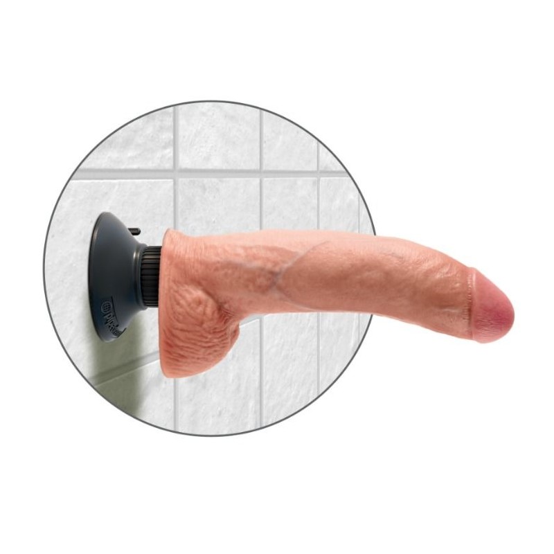 KING COCK - DILDO VIBRADOR CON TESTICULOS 23 CM NATURAL